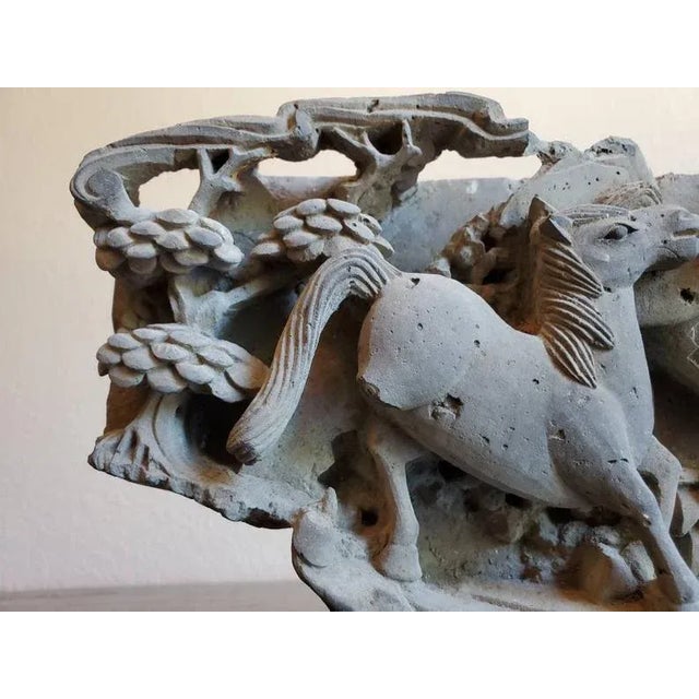 Asian Temple Hand Carved Architectural Salvaged Relief Panel Element For Sale - Image 4 of 12