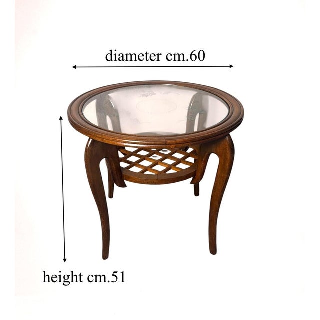 Mid 20th Century Paolo Buffa Style Art Deco Italian Walnut Side Table With Beveled Glass Top For Sale - Image 18 of 18