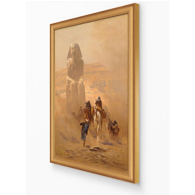 Atelier Aria Lumae Ludwig Hans Fischer the Khamsin Egypt Caravan and Colossi of Memnon Desert Landscape Fine Art Gallery Board Print 16" X 24" For Sale - Image 13 of 15