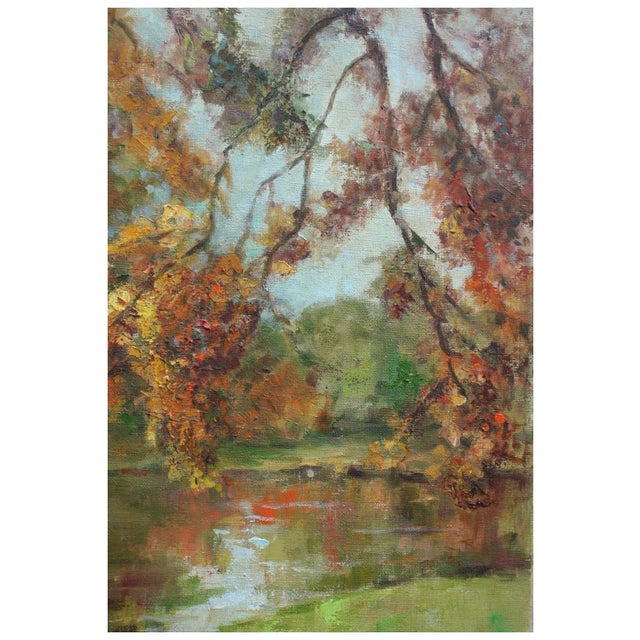 Beautiful autumn landscape by California artist Helen Enoch Gleiforst (American, 1903-1997). Signed "Gleiforst" lower...