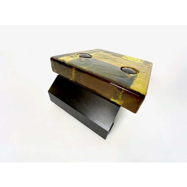 1960s Mid-Century Modern Amber Glass Push and Pull Alpana Door Handle, 1960s For Sale - Image 5 of 11