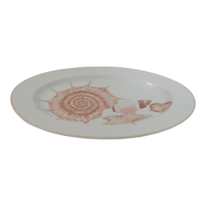 1970 Fitz & Floyd Coquille Pink Shell Oval Platter