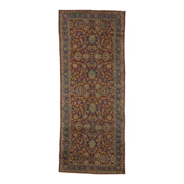 1910's Antique Indian Agra Gallery Rug - 06'00 X 15'00 For Sale