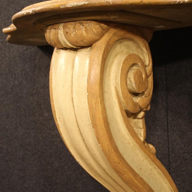 20th Century Italian Lacquered and Painted Console, 1960s For Sale - Image 4 of 13