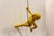 Modern Yellow Position Climbing Man Durable Polyresin 3d Hanging Wall Art Sculpture with Leathered Rope and Hanging Hardware Included For Sale - Image 3 of 3