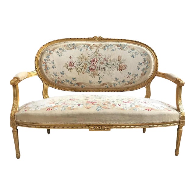 19th Century French Louis XVI Style Settee For Sale