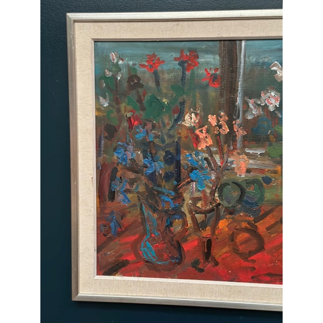 Modern Eric With, Still Life with Flowers, 1960s, Oil Painting on Canvas, Framed For Sale - Image 3 of 18