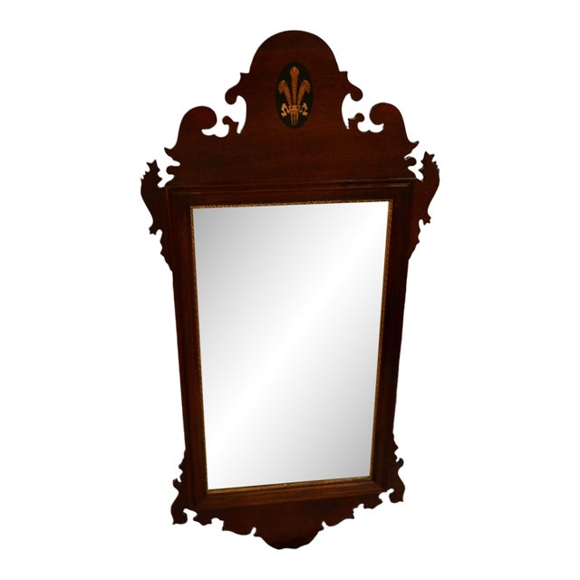 English Mahogany Chippendale Mirror Crowned With Prince of Wales Feathers For Sale