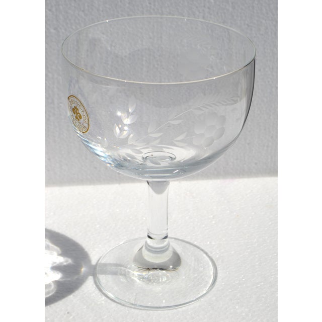 This Flemington Cut Glass Champagne Coupe is a collectible vintage stemware known for its intricate hand-cut designs,...