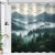 Green Mountain Forest Shower Curtain, Rustic Woodland Trees, Waterproof, 72x72 For Sale - Image 6 of 7