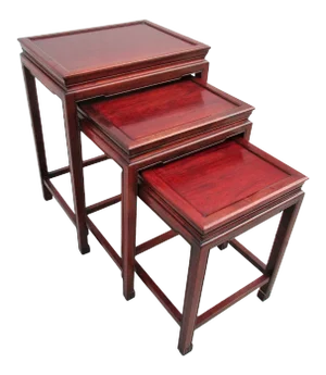 Vintage Nesting Tables, Rosewood, Set of 3, Ming Dynasty Style, Excellent Condition