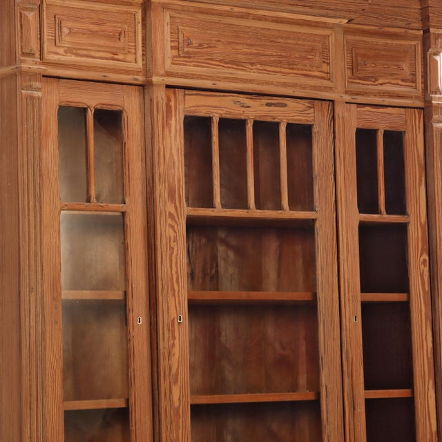 Wood Belgian Two-Part Pine Cabinet, C. 1900 For Sale - Image 7 of 8