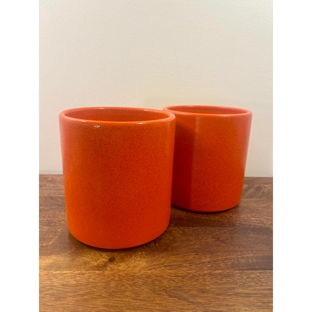 Rare pair of vintage Gainey Ceramics AC-8 architectural planters, produced in California during the Mid-Century Modern...