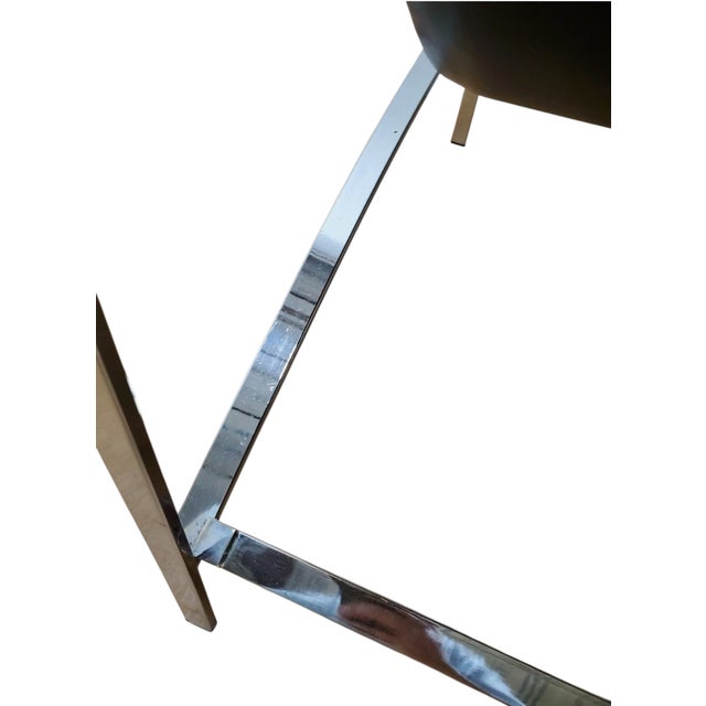 1970s Mid Century Italian Chrome Lounge Sling Chair Tuck Roll Living Room Arm Vintage For Sale - Image 9 of 18