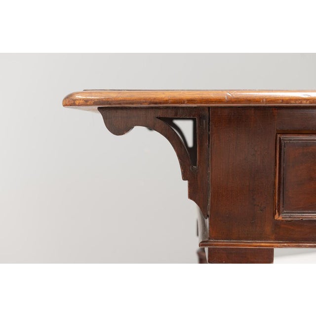 Brown Vintage Writing Table in Walnut, 1880 For Sale - Image 8 of 11