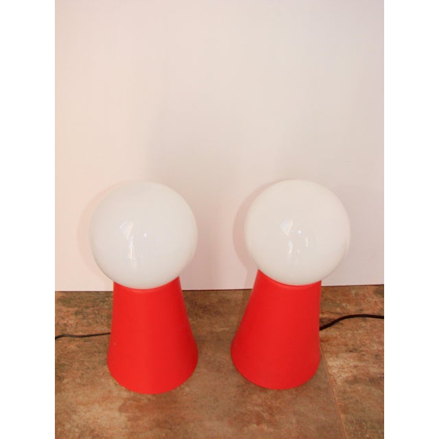 Space Age Lamps in Glass and Plastic, 1970s, Set of 2 For Sale - Image 6 of 7