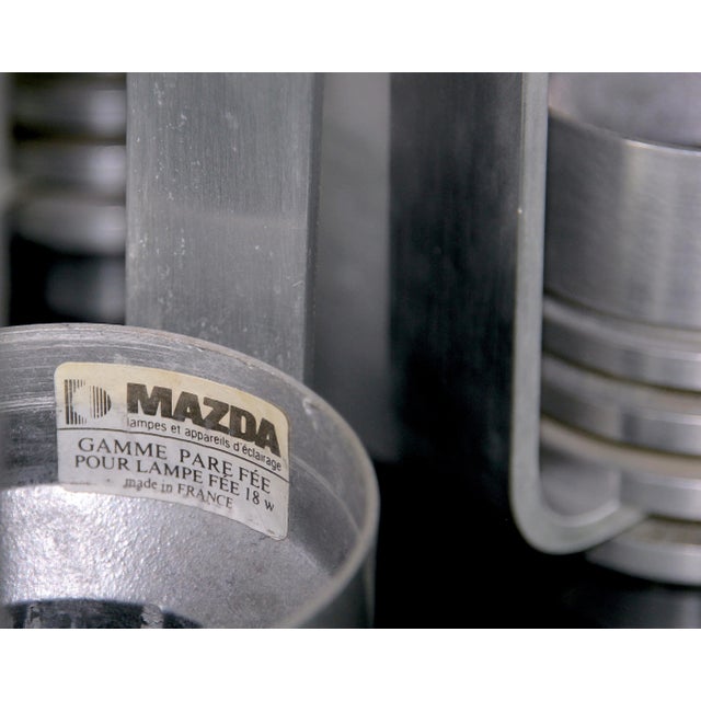 Mid-Century Modern Mazda & Lita by Jacques Biny, Solid Aluminium Wall Lamps, Mid-Century France - a Pair For Sale - Image 3 of 10