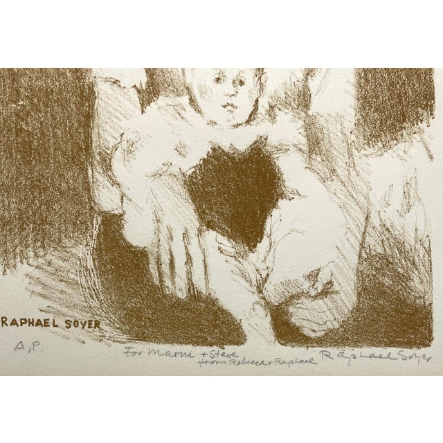 Figurative Raphael Soyer Mother and Child Lithograph For Sale - Image 3 of 3