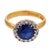 Traditional 1910s Edwardian English Gia 2.45 Carat No Heat Sapphire Diamond 22k Yellow Gold Ring, Size 8 For Sale - Image 3 of 8