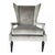 Caracole Modern Gray Velvet Arms Wide Open Wingback Chair For Sale
