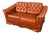Danish Chesterfield Leather Loveseat Sofa For Sale