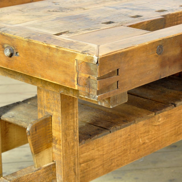 Oak Carpenters Workbench, 1920s For Sale - Image 9 of 17