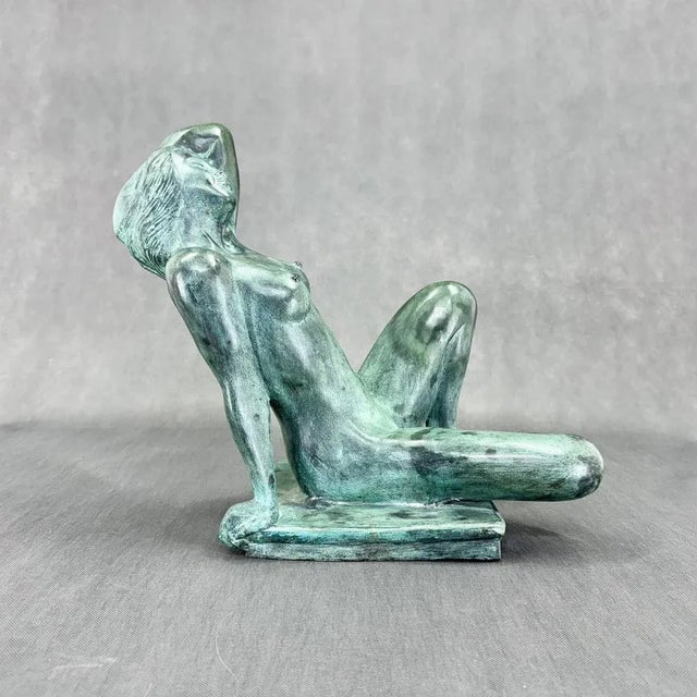 Large Bronze Sculpture of Nude Women, 1930s For Sale - Image 3 of 11