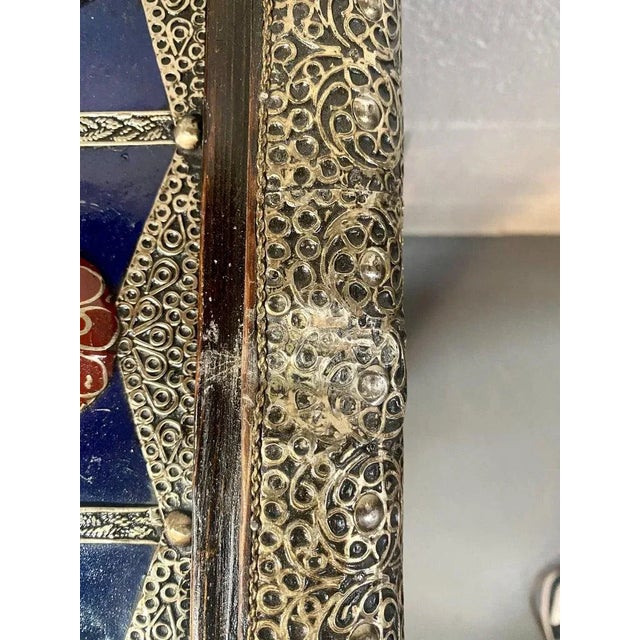 Hollywood Regency Style Blue & Silver Console With Filigree Design & One Drawer For Sale - Image 12 of 12