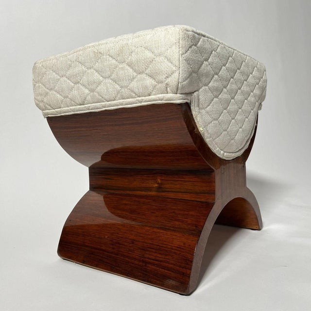 Art Deco Stool in Rosewood Veneer, France, 1930s For Sale - Image 12 of 18