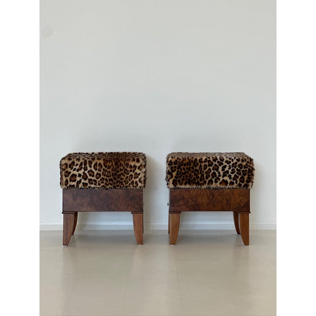 Art Deco Animal Poufs, 1940s, Set of 2, in Flawless conditions. Designed 1920 to 1949