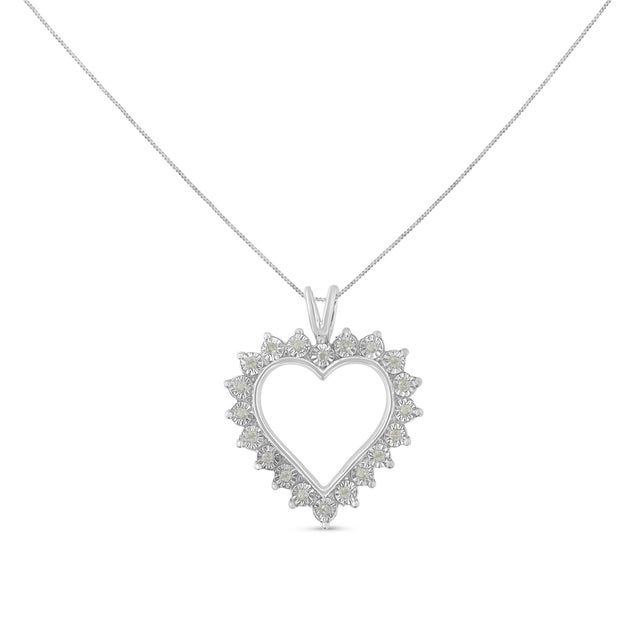 Express your love with this stunningly unique diamond love heart pendant. Meticulously crafted, this necklace is made from...