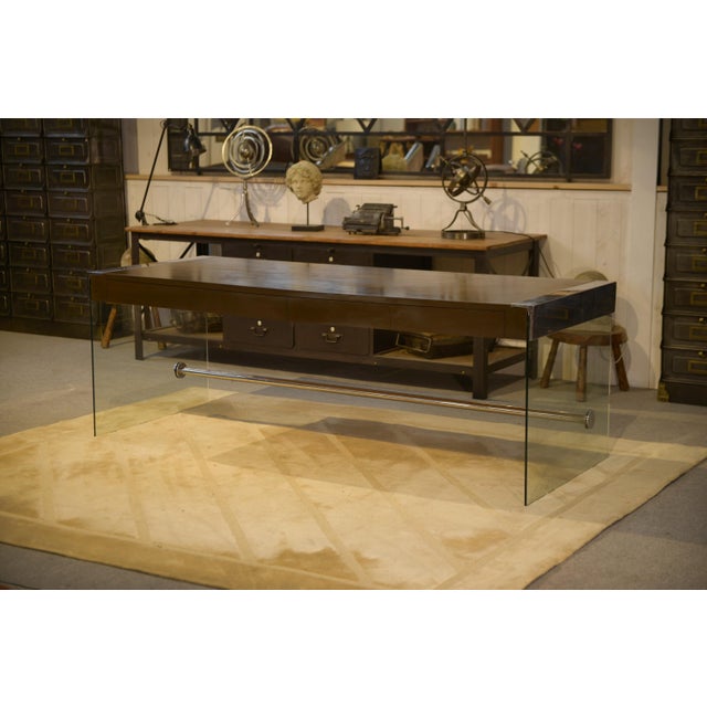 Desk in Melamine, Glass and Chrome, 1980s For Sale - Image 10 of 10