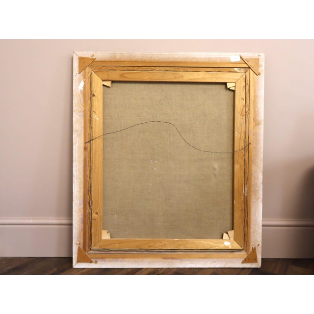 Mid-Century Modern 'Blue Division' Vintage Original Abstract Oil Painting by Swedish Painter Hans Osswald (1919-1983), Framed For Sale - Image 14 of 14