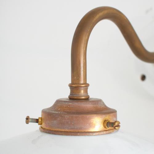 1920s Vintage French Coolie Milk Glass Wall Light, 1920s For Sale - Image 5 of 6