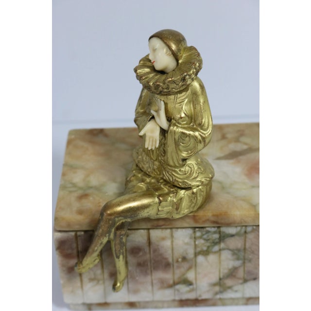 1930s Art Deco Pierette Sculpture on Marble Box After Sculptor Paul Phillipe For Sale - Image 4 of 10