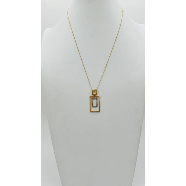 Metal Mid 20th Century Champagne Round Diamond Necklace in 14k Yellow Gold For Sale - Image 7 of 7