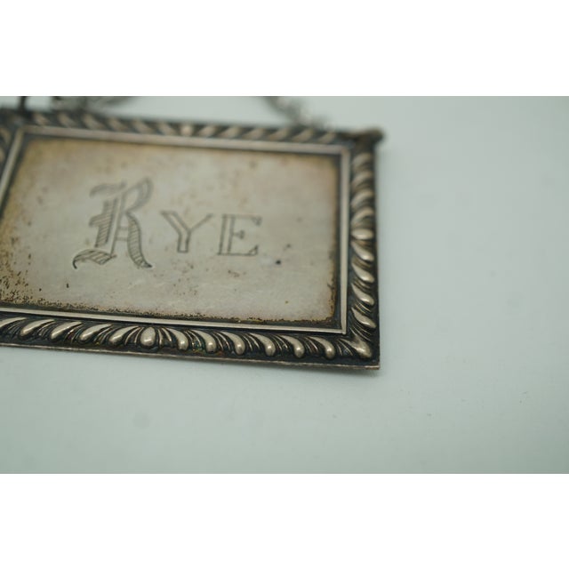 Metal Antique Sterling Silver Bourbon Scotch Sherry Rye Liquor Decanter Labels 50g - Set of 4 For Sale - Image 7 of 12