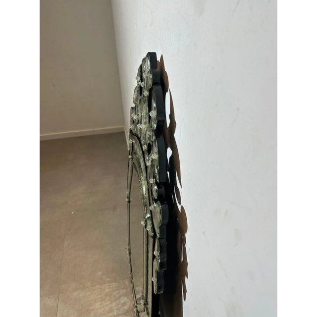 Venetian Etched Glass Wall Mirror For Sale - Image 4 of 5