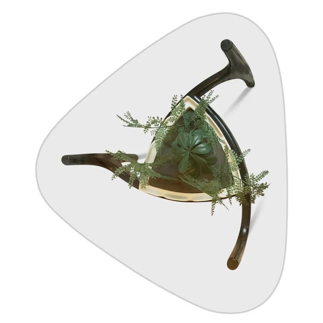 Mid-Century Modern Mid-Century Glazed Triform Ebonised Coffee Table with Royal Haeger Ceramic Insert by Adrian Pearsall for Tonk, USA, 1960s For Sale - Image 3 of 10