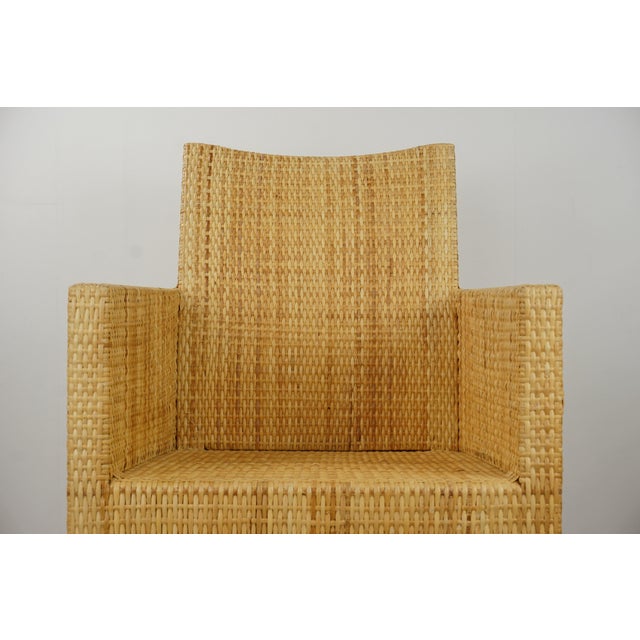 French Wooden and Rattan Armchair For Sale - Image 11 of 14