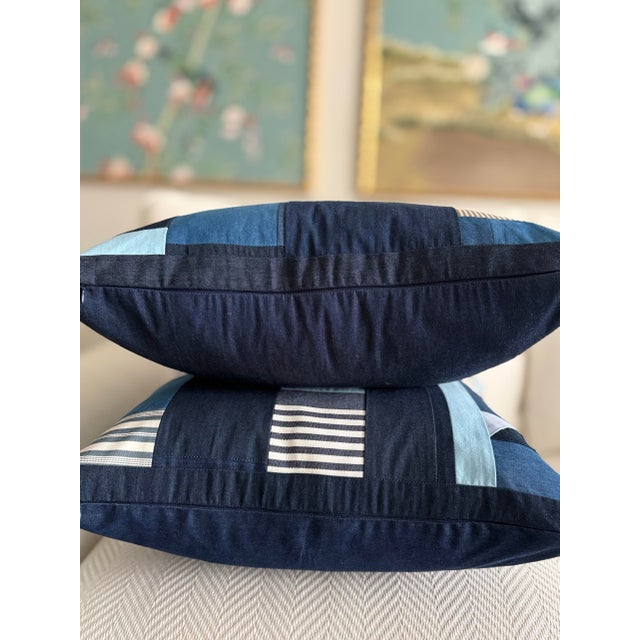 Contemporary Geometric Collage Pillow 21” X 21” For Sale - Image 3 of 3