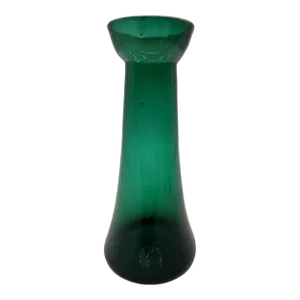 Antique Blown Dark Green Glass Hyacinth Vase, Bristol, England, Circa 1840's