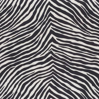Schumacher Zebra Fabric in Black For Sale