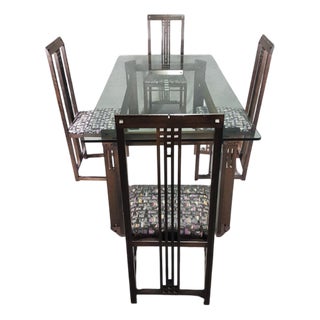 Galaxy Dining Table and Chairs by Umberto Asnago for Giorgetti, 1980s, Set of 5 For Sale