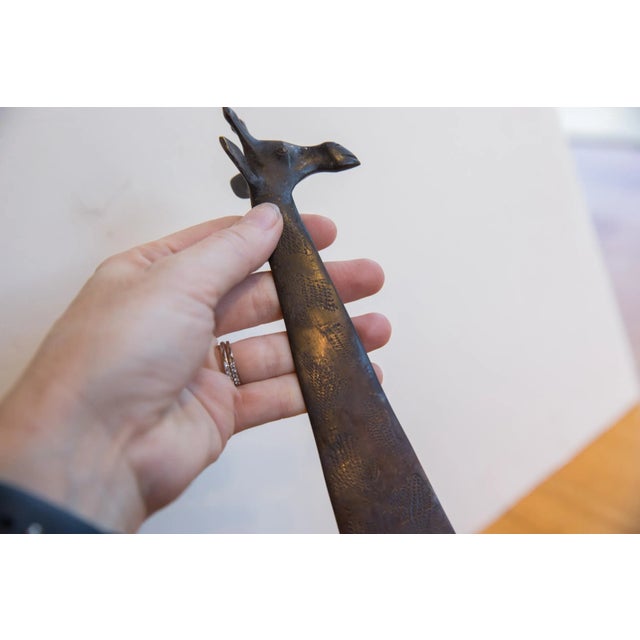 Figurative Vintage African Giraffe With Dark Patina For Sale - Image 3 of 9