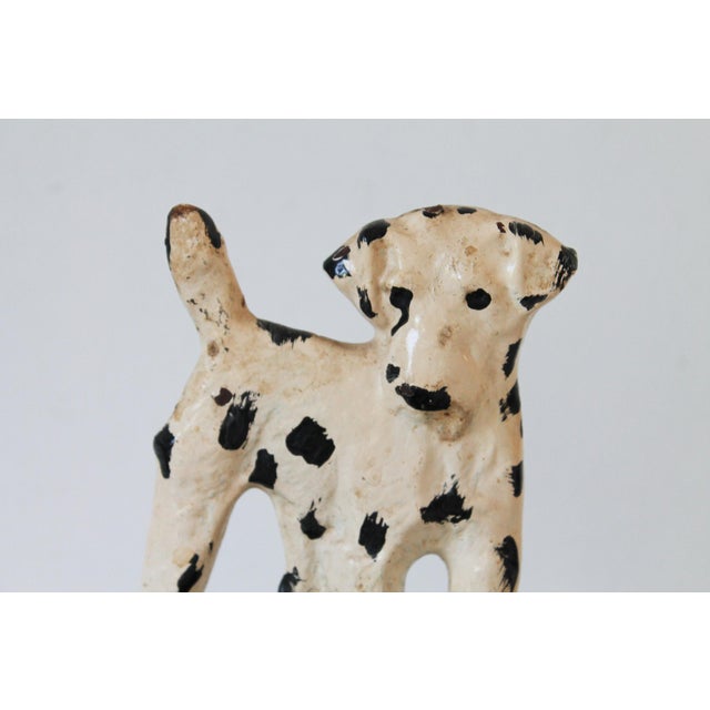 Mid 20th Century Pair of Vintage Cast Iron Dalmatian Dog Food & Water Bowl Holders For Sale - Image 5 of 13