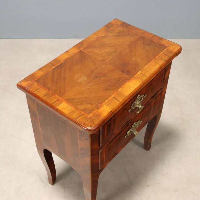 Wood Antique Baroque Rosewood Bedside Table, 18th Century For Sale - Image 7 of 9