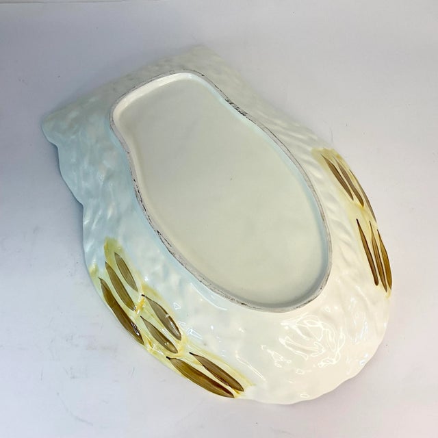 1970s Vintage Americana Ceramic Folk Art Owl Platter-Bowl, Halloween For Sale - Image 9 of 9