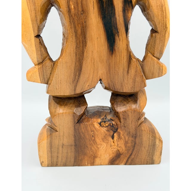 Vintage Tiki Totem Ku God of War Strength and Family Hand Carved Sculpture For Sale - Image 9 of 9