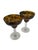 Glass Vintage Hand Blown Tortoise Shell Margarita Glasses - Set of 2 For Sale - Image 7 of 10